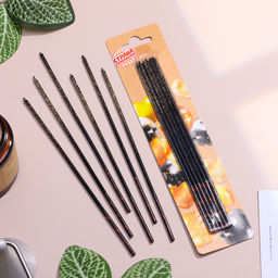 Набор свечей в торт, 6 штук Сияние, жёлтый с чёрным, 17 см - Страна карнавалия фото 2