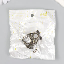 Крючок металл двойной, набор 4 шт., бронза, 4.5×3 см