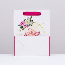 Цена за 2 шт. Пакет подарочный ламинированный вертикальный 8 марта, 18?23?10 см