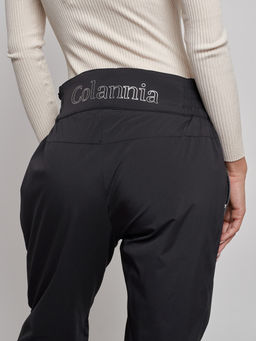 Брюки утепленные спортивные с высокой посадкой женские зимние черного цвета 7141Ch - Colannia фото 10