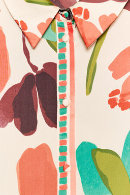 CAMISA SATINADA ESTAMPADO FLORAL / Multicolor - Zara фото 8