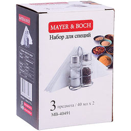 40491 Набор для специй на подставке 3 пр стекло/нерж MB (х96) - Mayer&boch фото 3