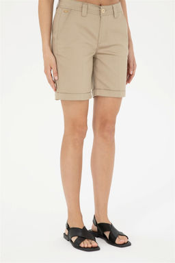 Женские тканые шорты светло-хаки Неожиданная скидка в корзине - U.s. polo assn фото 2