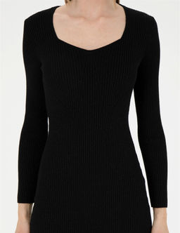 Siyah Ex. Slim Fit Triko Elbise - Pierre cardin фото 6