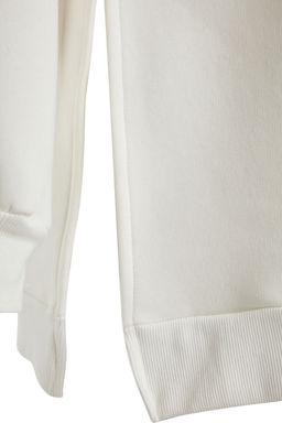 Ekru Oversize/Genis Kal?p Y?rtmac Detayl? Kal?n Ici Polarl? Orme Sweatshirt TWOAW23SW00195