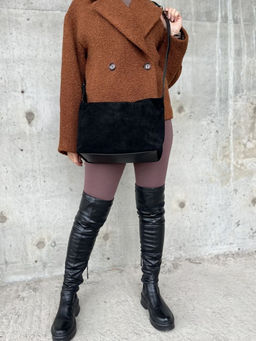 Женская замшевая сумка 8128-8 Черный - Sergio valentini фото 7