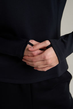 Лонгслив half-zip утепленный Черный ANTA RUNNING LS Tee  фото 9