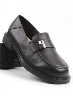 03-DEB58-1 BLACK Лоферы женские (натуральная кожа)