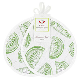 Кухонный комплект Астурия белый: прихватка 20х25см Капелька - 2шт, хлопок Премиум 191г/м2 - хлопок 100%, наполнитель - ватин 280гр/м2, на хангере, Домашняя мода (Россия)