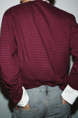 STRIPED COTTON AND LINEN T-SHIRT - Zara фото 12