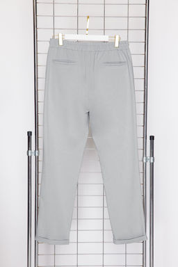 TRENDYOL MAN Siyah More Sustainable Beli Lastikli Slim Fit Duble Paca Kumas Pantolon TMNAW21PL0107 - Trendyolmilla фото 9