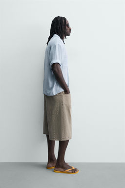 CAMISA RELAXED FIT ESTRUCTURA TEXTURA / Celeste - Zara фото 4