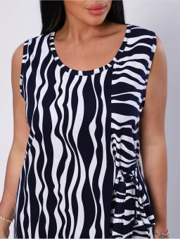 Платье женское, цвет синий белый