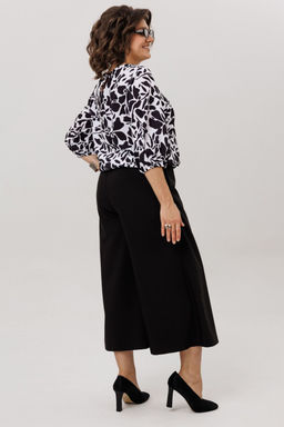 Блуза ANELLI 1779 черно-белые цветы  фото 4