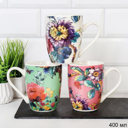 Кружка Цветы / K5036 /уп 72/ микс 4