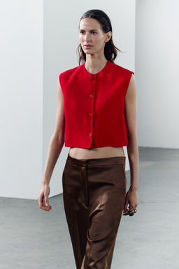 ZW COLLECTION BUTTONED WAISTCOAT TOP - Zara фото 4