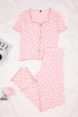 Yesil %100 Pamuklu Cicekli Kurdele/Fiyonklu Fitilli/Pointel Orme Pijama Tak?m? THMSS26PT00010 - Trendyolmilla фото 12