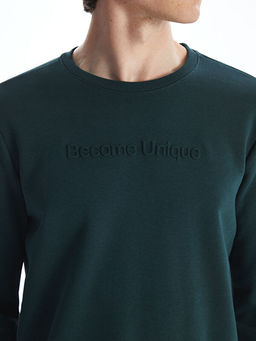 Bisiklet Yaka Uzun Kollu Kal?n Erkek Sweatshirt