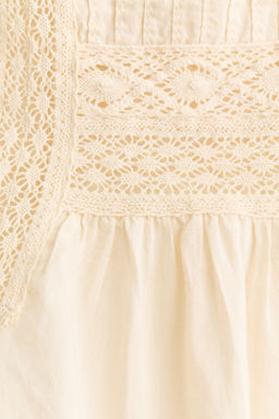 Blusa de algod?n con inserciones de encaje - H&m фото 3