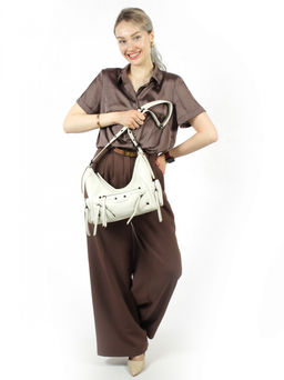 LACCOMA сумка АК6146-молочный натуральная кожа полиэстер