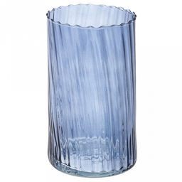 Ваза для цветов стеклянная "Иберетта" 1,72л, д12см, h20см, рифленная, форма "цилиндр", "Черничный Прованс" (Россия)