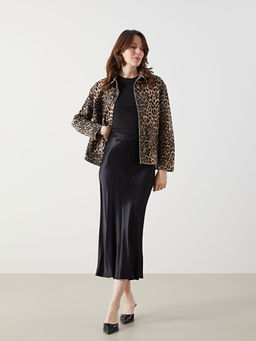 Standart Fit D?z A Kesim Saten Kad?n Etek