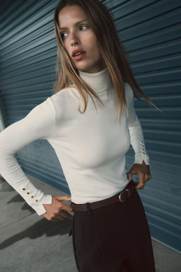 JERSEY B?SICO PUNTO LISO / Crudo - Zara фото 2