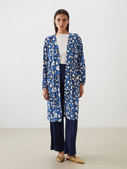 ?al Yaka Desenli Oversize Kad?n Kimono