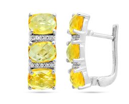 Серьги из серебра цитрин, Сардина