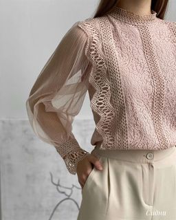 Блузка Сидни (пудровый) - Nadi bordo фото 8