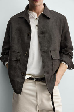 SOBRECAMISA 100% LINO / Marr?n - Zara фото 6