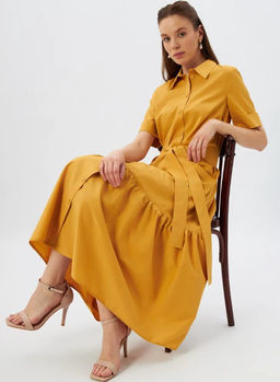 Платье хлопок OD-791-4 горчица OD-791-4