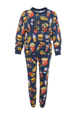 Cok Renkli %100 Pamuklu Slogan Nak?sl? Desenli Orme Pijama Tak?m? THMAW23PT00064