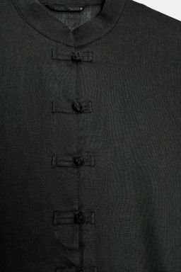 CAMISA ALAMARES CON LINO / Gris / Azul - Zara фото 9