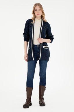 Женский темно-синий трикотажный кардиган Неожиданная скидка в корзине - U.s. polo assn фото 4