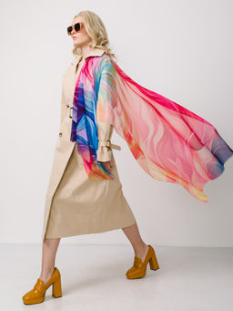 Большой, мягкий, тонкий и очень нежный двусторонний палантин с рисунком в стиле арт-деко - Tantino фото 6