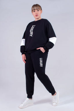 Арт. 2308 Костюм с брюками женский 50-58 (5 шт) Цвет:верх-черный, белый, низ- черный - Калинка фото 8