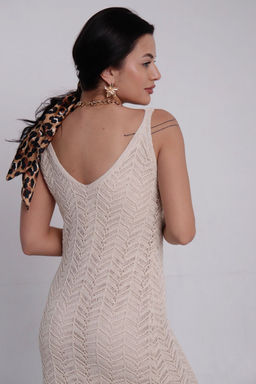 Ажурное вязаное платье айвори - Martichelli фото 7