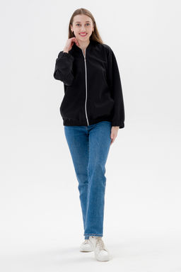 Бомбер из коттон фита чёрный макси - Амадэль фото 2