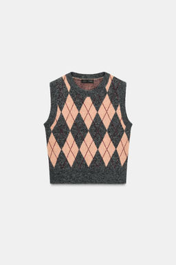ARGYLE KNIT VEST - Zara фото 5