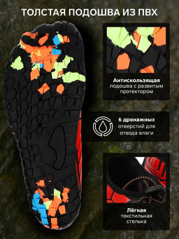 Аквашузы ONLYTOP Cyber Red, р. 41-42