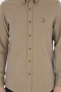 U. S. Polo Assn / Мужская базовая рубашка светло-хаки с длинным рукавом - U.s. polo assn фото 6