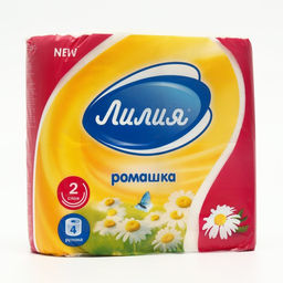 Цена за 3 шт. Туалетная бумага «Лилия» Ромашка, 2 слоя, 4 рулона, белый цвет