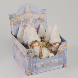 Цена за 9 шт. Ёлочное украшение кукла Фея, белая - Milo toys фото 6