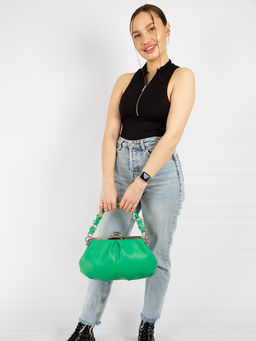 LACCOMA сумка Оливия-Ф826-изумрудный эко кожа хлопок  фото 8