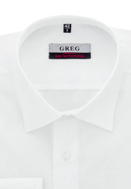 Сорочка мужская длинный рукав GREG Gb100/311/WHITE