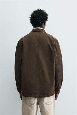 SOBRECAMISA REGULAR FIT / Marr?n oscuro - Zara фото 3