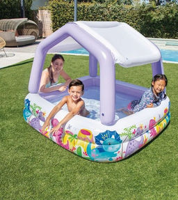 Бассейн с навесом Аквариум 157х157х122см, от 2-х лет INTEX, цвет микс  фото 3