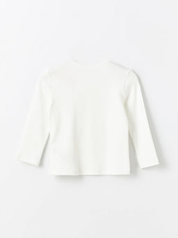 Bisiklet Yaka Uzun Kollu Nak??l? K?z Bebek Ti??rt - Waikiki фото 3