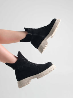 Ботинки 228.V.1541be. Черный замша/Мех